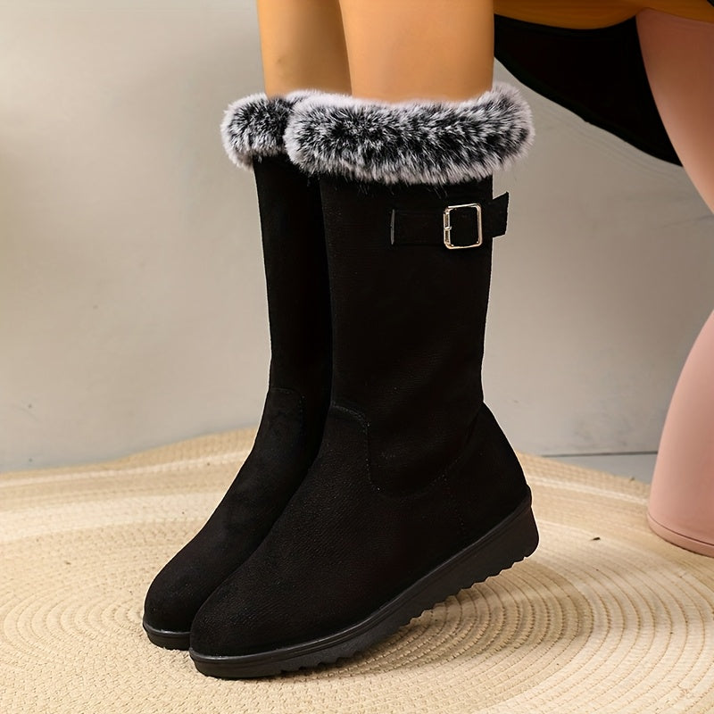 Fashionable Winter Ankle Snow Boots - Slip-resistant PU Sole