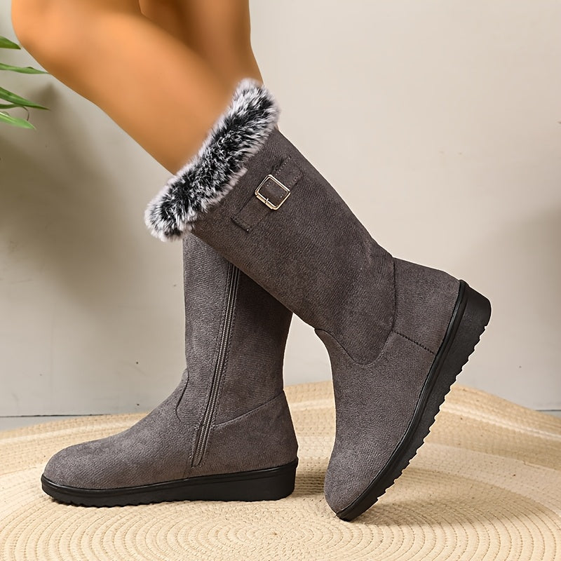 Fashionable Winter Ankle Snow Boots - Slip-resistant PU Sole