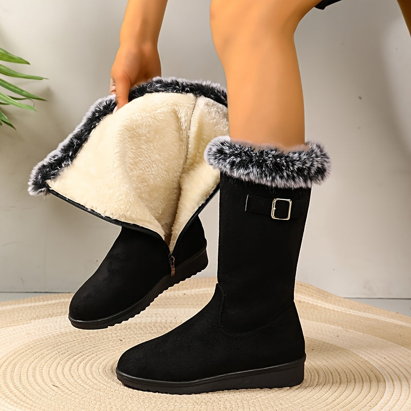 Fashionable Winter Ankle Snow Boots - Slip-resistant PU Sole