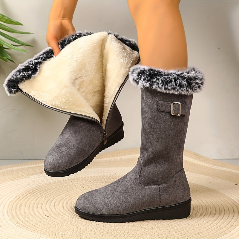 Fashionable Winter Ankle Snow Boots - Slip-resistant PU Sole